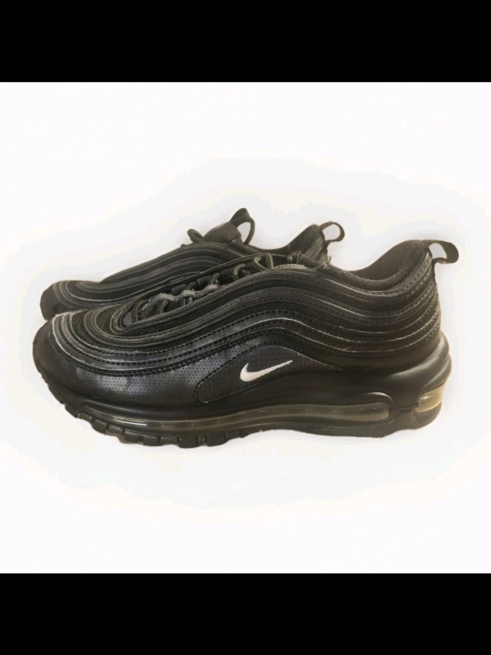 Nike Men’s Black Air Max 97 Sneakers with White Swoosh